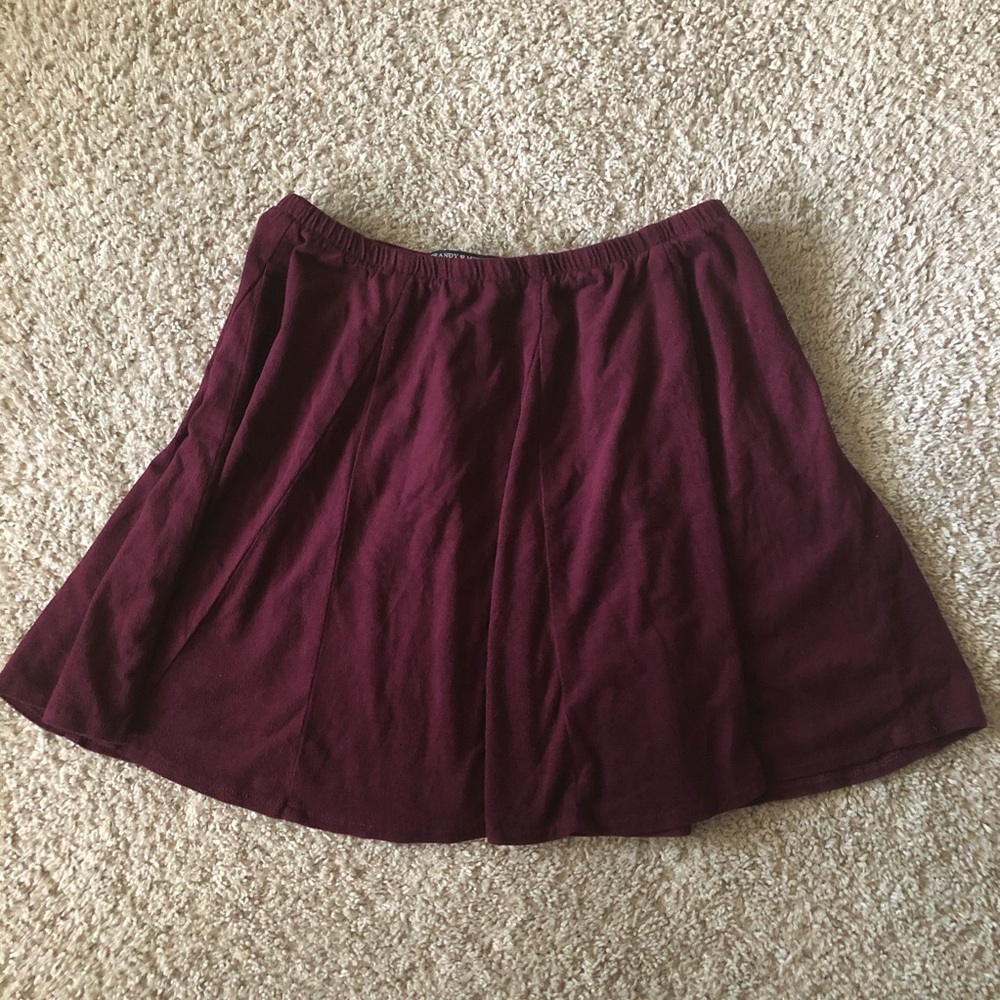 Brandy Melville burgundy suede mini skirt